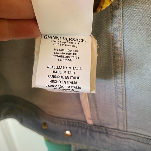 NWT VERSACE Mixed Media Denim Jacket - Picture 10 of 16